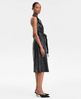 I.n.c. International Concepts Women's Tie-Waist Notch-Collar Trench Dress, Exclusively at Macy's