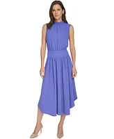 Calvin Klein Women's Mock-Neck A-Line Midi Dress