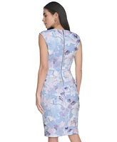 Calvin Klein Petite Floral-Print Sheath Dress