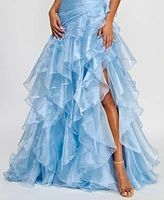 Say Yes Juniors' Ruffled Strapless Ball Gown, Created for Macy's