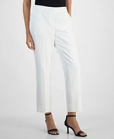 Kasper Women's Fly-Front Elastic-Back Ankle Pants, Regular & Petite Sizes