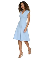 Calvin Klein Women's Cap-Sleeve A-Line Dress