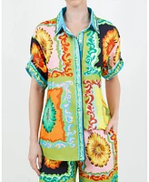 Funky Flora Button Down Top