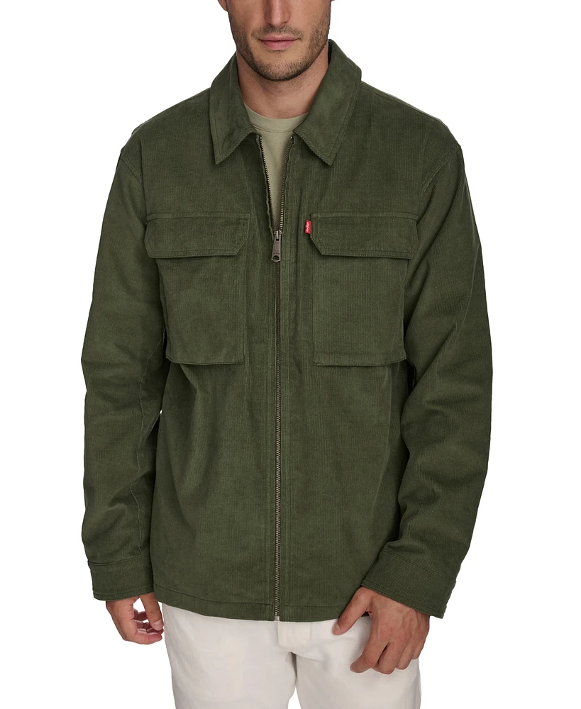 Levi's Men's Solid Full-Zip Corduroy Shirt Jacket