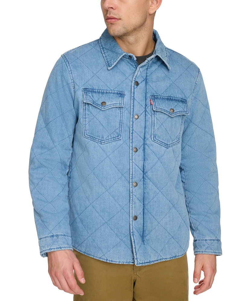 Levi's Men's Diamond-Quilted Denim Western Jacket