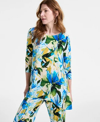 Jm Collection Women's Printed Swing Top, Exclusively at Macy's