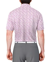 Pga Tour Men's Classic-Fit Geo-Print Golf Polo Shirt