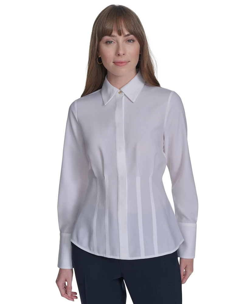 Tommy Hilfiger Women's Darted Long-Sleeve Blouse