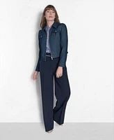 Tommy Hilfiger Womens Denim Sailor Pants Striped Puff Sleeve Blouse Zip Front Trucker Jacket