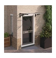 Door Canopy Black and Transparent 48"x35.4" Polycarbonate