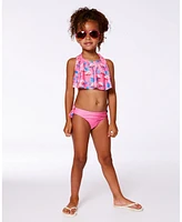 Deux par Girls Printed Two-Piece Swimsuit Candy Pink And Flamingo