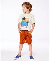 Deux par Baby Boys Stretch Twill Short Vibrant Orange