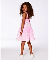 Deux par Toddler Girls Printed Terry Beach Dress Pink And White - Toddler|Child