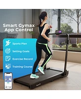 2 in 1 Folding Treadmill with 300 Lbs Capacity and Remote Control for Home