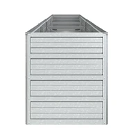 Garden Raised Bed 126"x15.7"x17.7" Galvanized Steel Silver