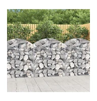 Arched Gabion Basket 39.4"x19.7"x39.4"/47.2" Galvanized Iron