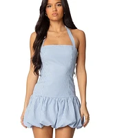 Edikted Womens Pinstripe Bubble Skirt Mini Dress