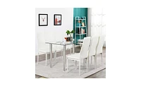 Simple Assembly Glass and Iron Dining Table – Sleek, Modern, and Functional