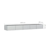 Garden Raised Bed 157.5"x31.5"x17.7" Galvanized Steel Silver