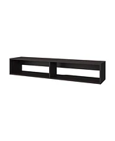 Fm Furniture Central Floating media rack in melamine with two shelves, Wengue