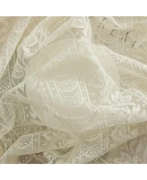Hlc.me Sophia Floral Rod Pocket Lace Semi Sheer Voile Short Valance for Small Windows