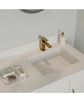 Single-Handle Single-Hole Modern Bathroom Faucet For Sink Drip-Free Vanity Brushed Gold