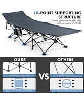 Folding Retractable Travel Camping Cot with Mattress and Carry Bag