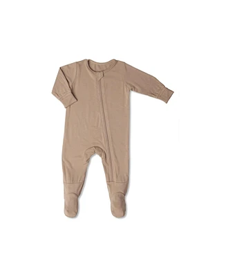 Baby Grey by Everly Boys Neutral Long Sleeve Jersey Footie