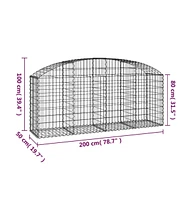 Arched Gabion Basket 78.7"x19.7"x31.5"/39.4" Galvanized Iron