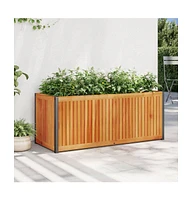Garden Planter 43.3"x17.7"x17.3" Solid Wood Acacia and Steel
