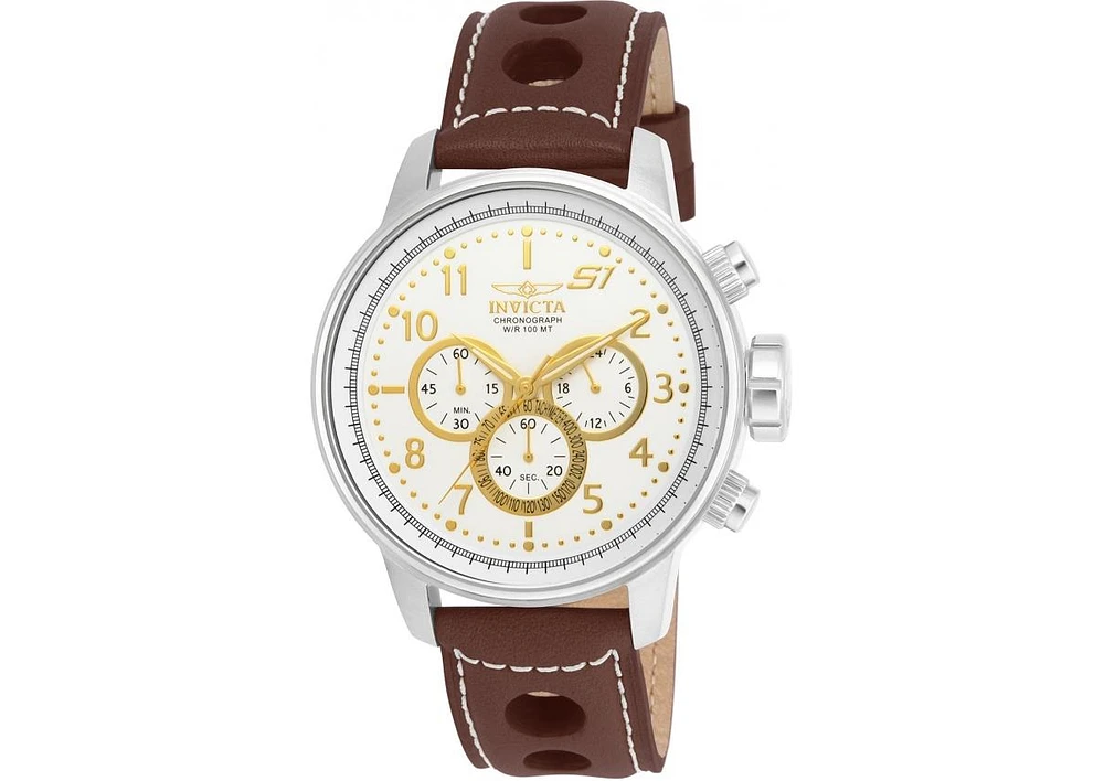 Invicta Men's 16010 S1 Rally Quartz Multifunction Gold, Antique Silver Dial Watch