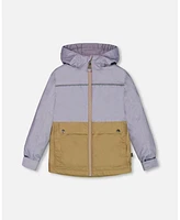 Deux par Toddler Girls Colorblock Mid-Season Jacket Lilac And Taupe - Toddler|Child