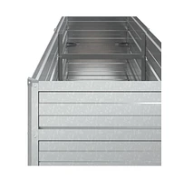 Garden Raised Bed 63"x15.7"x30.3" Galvanized Steel Silver