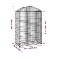 Arched Gabion Basket 39.4"x19.7"x55.1"/63" Galvanized Iron