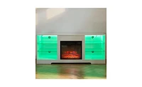 Tv Stand with Electric Fireplace for Cozy Living Room Ambiance and Stylish Media Storage