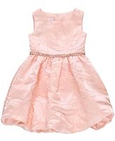 Bonnie Jean Toddler and Little Girls Floral Bubble Hem Jacquard Party Dress