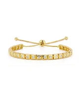 Rachel Zoe Gold Plated Adjustable Square Tennis Bracelet