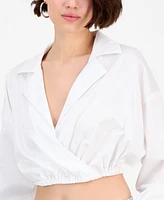 Guess Women's Caiden Long-Sleeve Crop Top