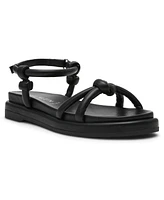 Anne Klein Women's Elisabeth Ankle Strap Footbed Flat Sandals