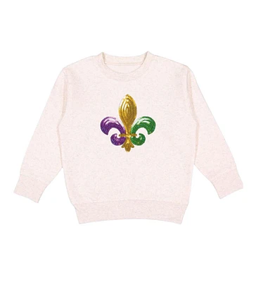 Sweet Wink Toddler Girls Mardi Gras Fleur De Lis Patch Sweatshirt