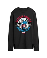 Airwaves Men's Captain America Brooklyn Ny Long Sleeve T-Shirt