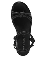 Anne Klein Women's Elisabeth Ankle Strap Footbed Flat Sandals