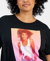 Hybrid Apparel Trendy Plus Cotton Whitney Houston Graphic Tee