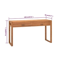 Desk with 2 Drawers 47.2"x15.7"x29.5" Solid Wood Teak