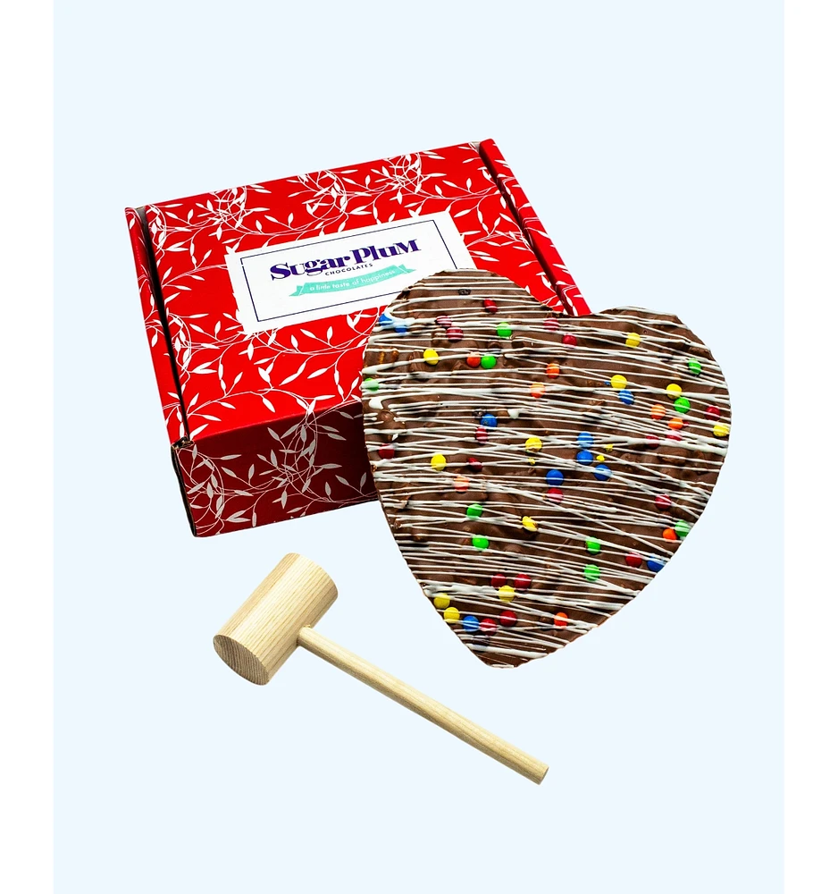 Sugar Plum Chocolates Valentine's Chocolate Heart Smash with Mallet, 12 oz.