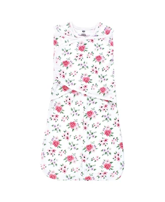 Hudson Baby Girls Convertible Swaddle Sleep Sack, Vintage Floral, Months