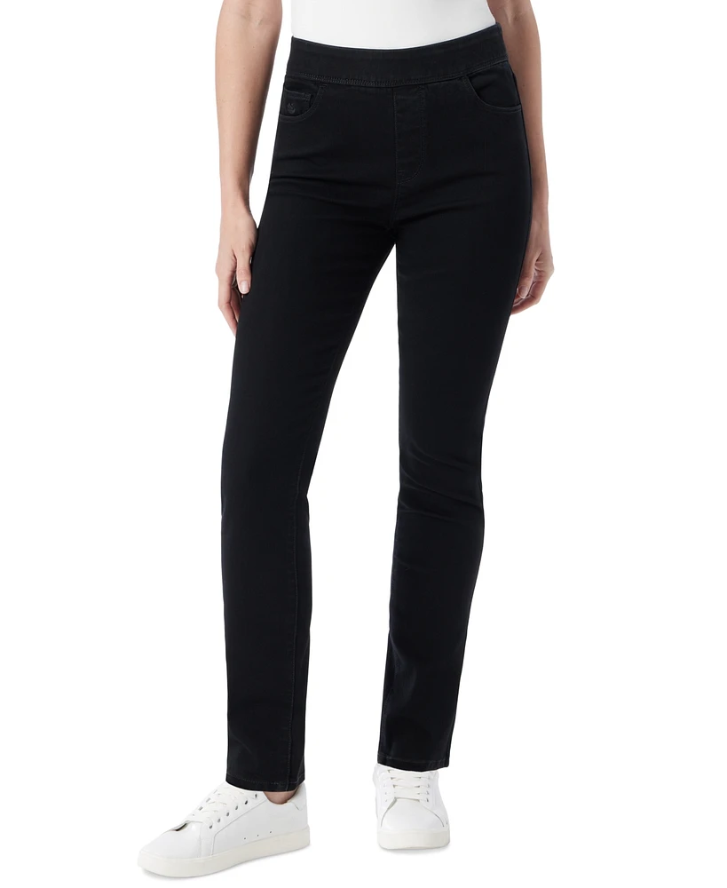 Gloria Vanderbilt Women's Amanda Slim Straight-Leg Pull-On Jeans