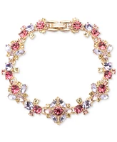 Marchesa Gold-Tone Crystal & Stone Flex Bracelet