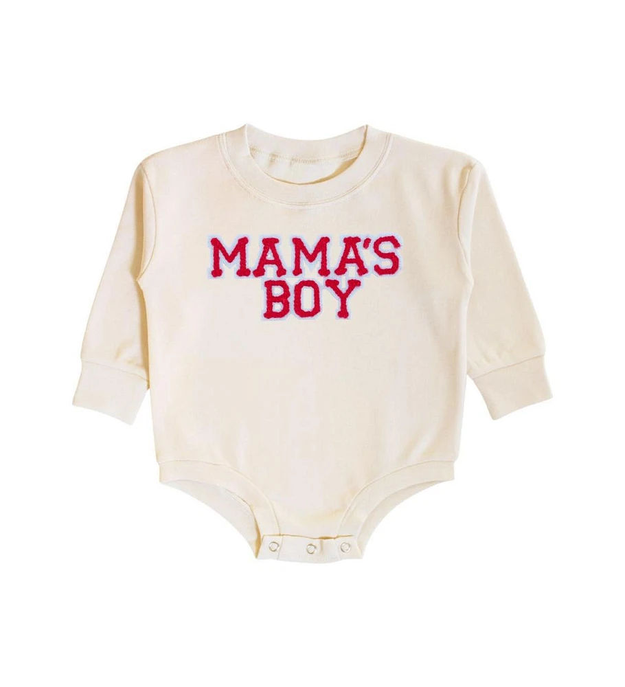 Sweet Wink Baby Boys Mama's Patch Valentine's Day Long Sleeve Romper