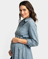 Seraphine Women's Maternity Chambray Dress